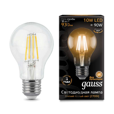 Лампа светодиодная Black Filament A60 E27 10Вт 2700К Gauss 102802110