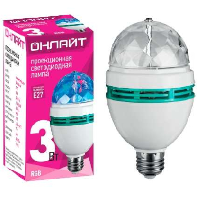 Лампа светодиодная 61 120 OLL-DISCO-3-230-RGB-E27 ОНЛАЙТ 61120