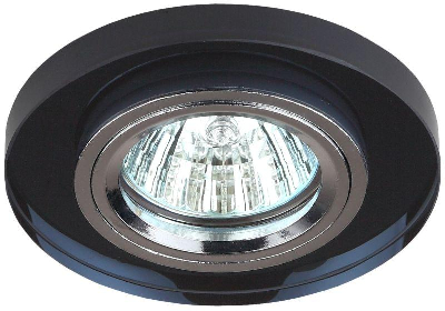 Светильник DK7 CH/BK декор стекло круглый MR16 12В 50Вт хром/черн. ЭРА C0043793