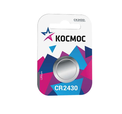 Элемент питания литиевый CR CR2430 1хBL (блист.1шт) Космос KOCR24301BL