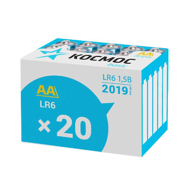 Элемент питания алкалиновый LR LR6 (уп.20шт) Космос KOCLR620BOX