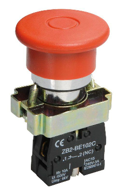 Кнопка LAY5-BT42 "Грибок" аварийн. с фикс. красн. ИЭК BBG80-BT-K04