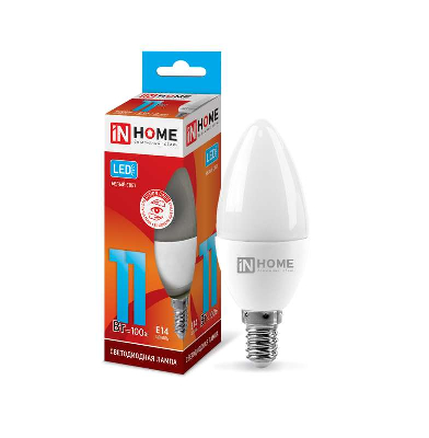 Лампа светодиодная LED-СВЕЧА-VC 11Вт 230В E14 4000К 820Лм IN HOME 4690612020471