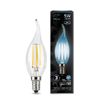 Лампа светодиодная Black Filament Свеча на ветру E14 5Вт 4100К Gauss 104801205