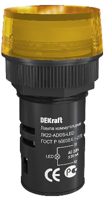 Лампа коммутац. ADDS 22мм LED 220В ЛK-22 жел. SchE 25004DEK